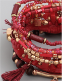 "Arielle" Multi Colored Beaded Tassel Bracelets