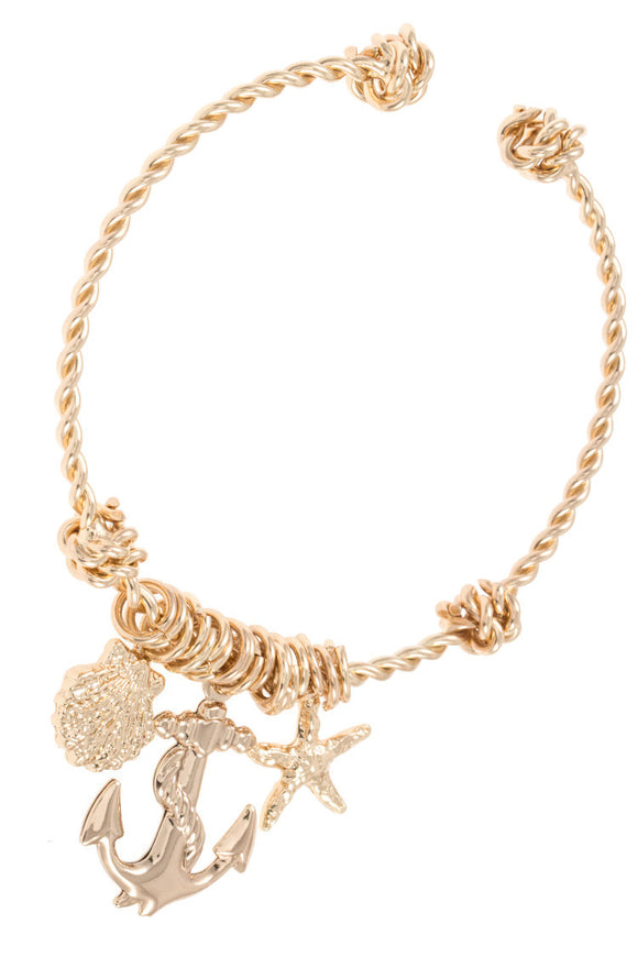 Gold Beach Theme Charm Bracelet