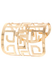 Gold Geometric Cut Out Cuff Metal Bracelet