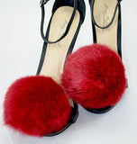 Faux Fur Pom-Pom Shoe Clips