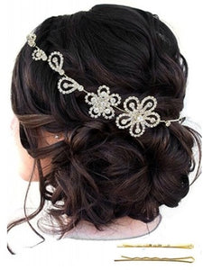"Crowned in Beauty" Floral Rhinestone Hair Veil