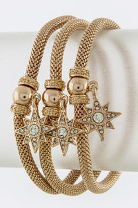 Copper Star Charm Bracelet Set