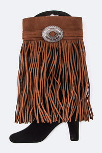 Suede Fringe Boot Cover