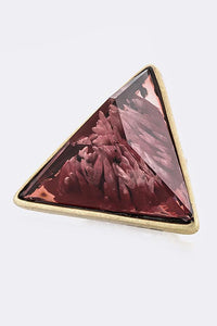 Wine Triangle Crystal Ring