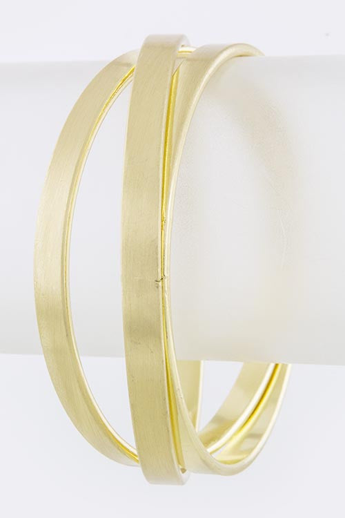 Triple Stacked Gold Bangle